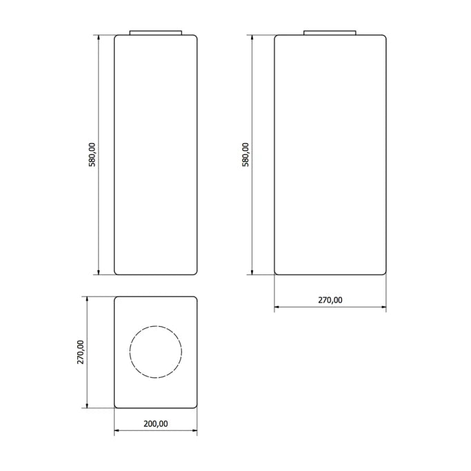 28 liter Tower Tank Vandtank  L27cmxB20cmxH58cm