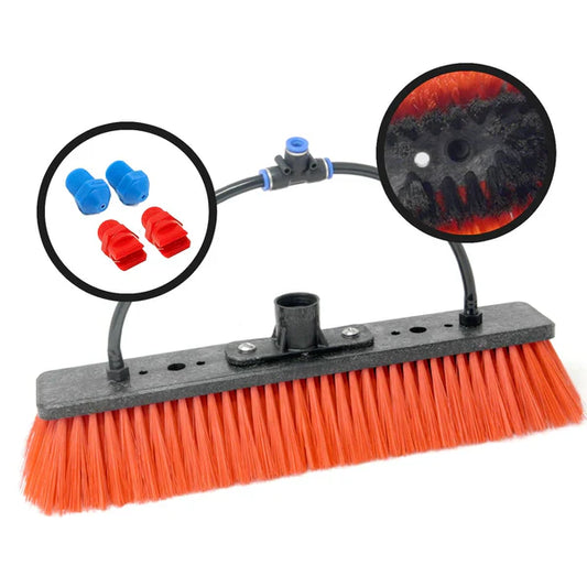 Facelift vaskebørste med rund, viftedyser og vandgennemløb 35cm til vandførende teleskopskaft