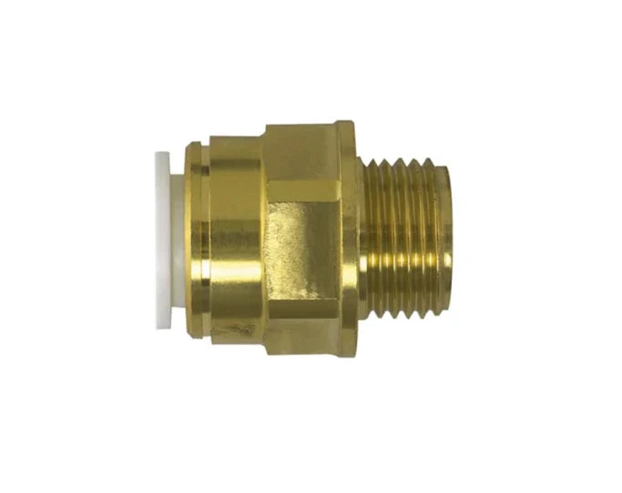Lige kobling med udvendigt BSP gevind (messing) 12mm