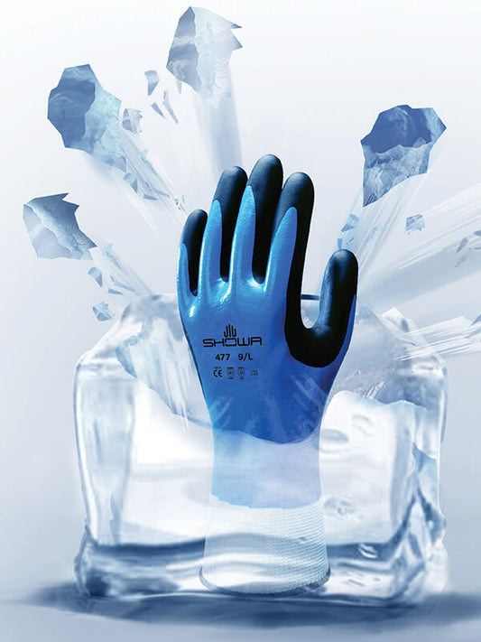Hansker Showa 477 Nitril vandtæt varm arbejdshandske til vinduespudsning