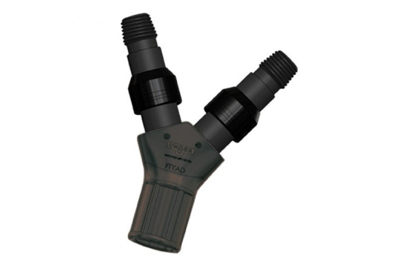 Unger HiFlo MultiLink adapter.Unger HiFlo MultiLink Y Adapter Aluminiums y-adapter der gør det muligt at benytte 2 stk. vandbørster, glasskraber o.lign. Gevindet er et German thread gevind