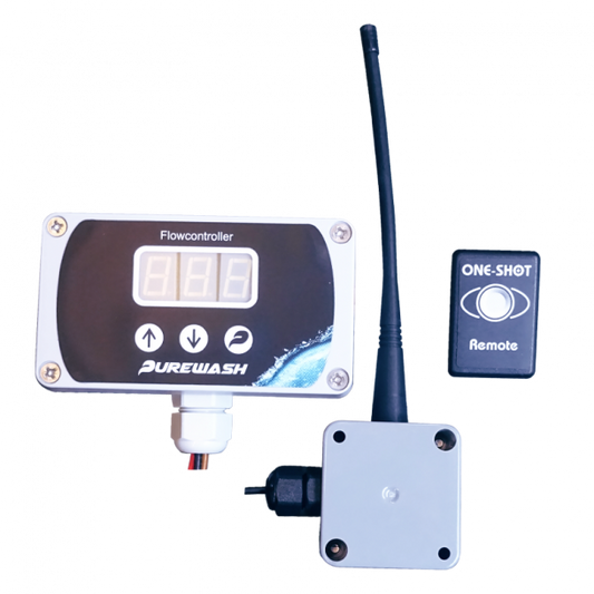 Flowcontroller med 120 meter fjernbetjening