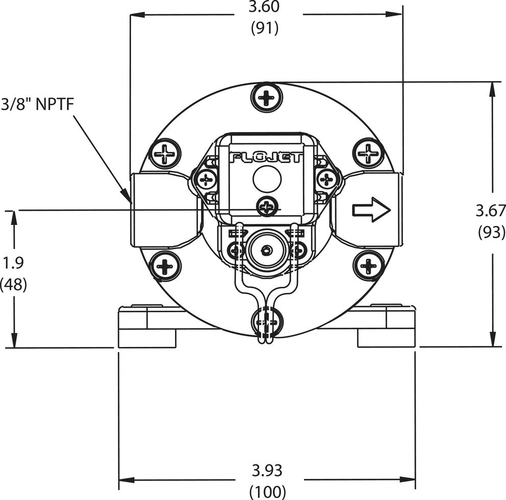 TRIPLEX FLOJET 12 Volt d.c 150 psi Vandpumpe