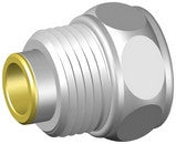 Hanenippel med stop forkromet messing 1/2" x 1/2"