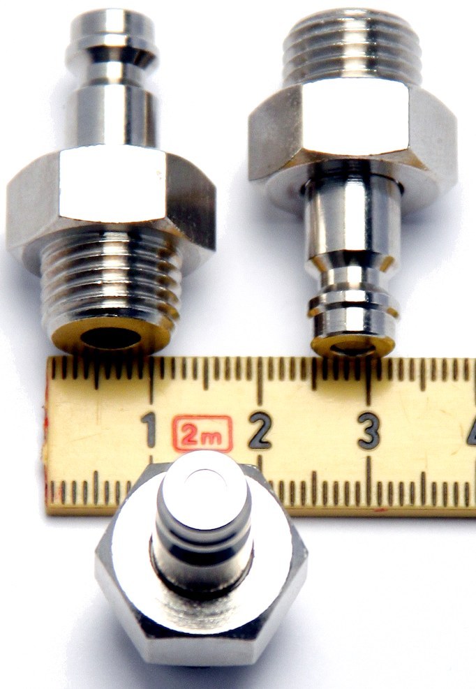 Microbore Han Nippel - 1/4 udv gevind