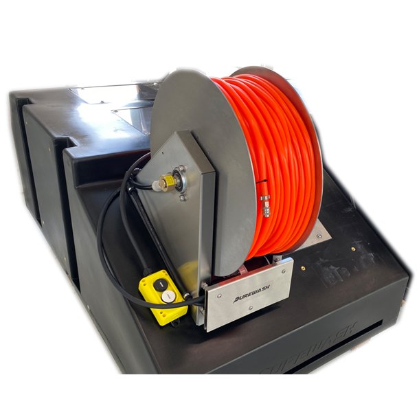 Purewash Rustfri El-Slangerulle med elektrisk motor