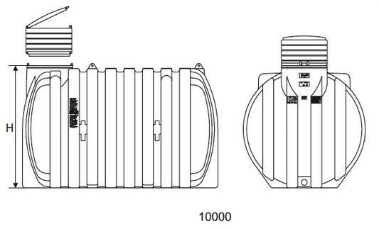 Jordtank Regvandstank 10000 Liter