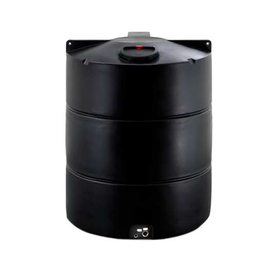 5000 liter tank sort til opbevaring af drikkevand.