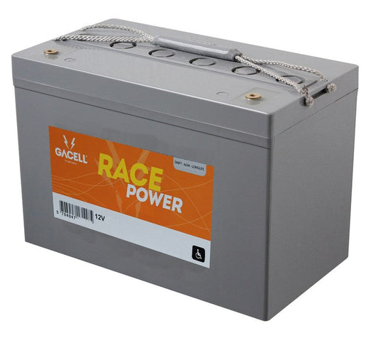 12 volt 65 ah AGM forbrugsbatteri race power Gacell batterier
