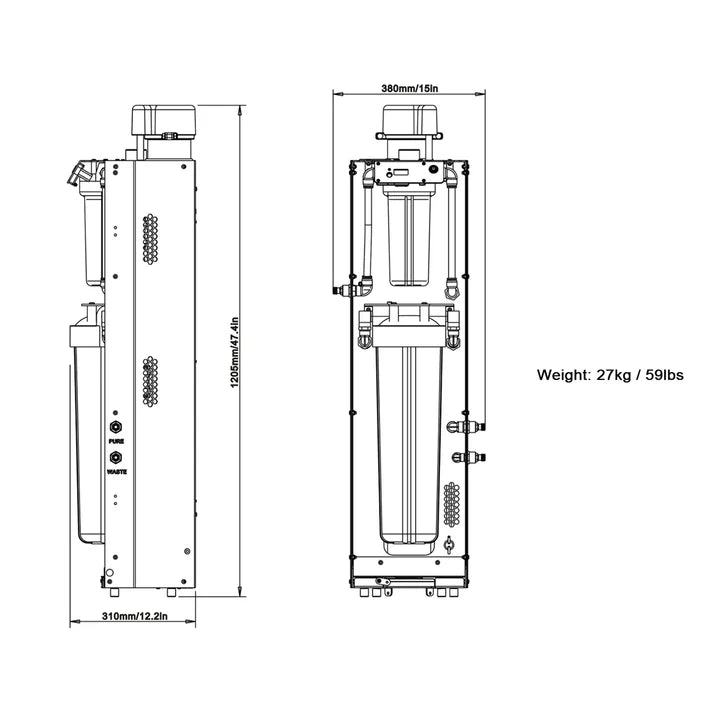 FLOW BLUE V3 CORE DUAL 4040 rentvandsanlæg