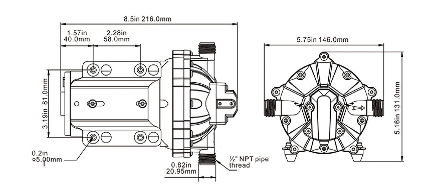 GEOPUMP PRO 19 12v elektrisk pumpe, 19,0l/min. 60psi