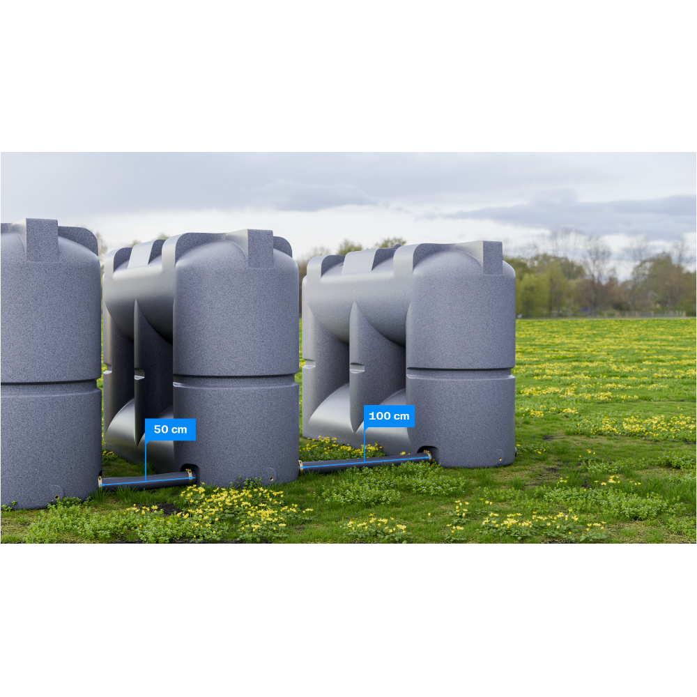 2000 liter rumopdelt transporttank, drikkevandstank