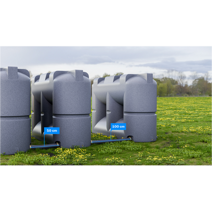 2000 liter rumopdelt transporttank, drikkevandstank