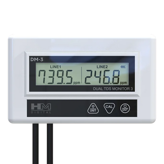 DM-3 Dual inline vandkvalitetsmåler, TDS tester m/ monitor