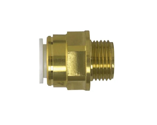 Lige kobling med udvendigt BSP gevind (messing) 12mm