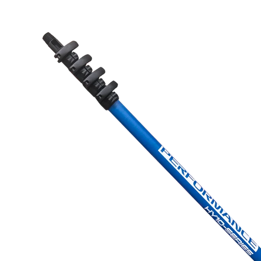 Performance hybrid glasfiber blandet med kulfiber teleskopstang.