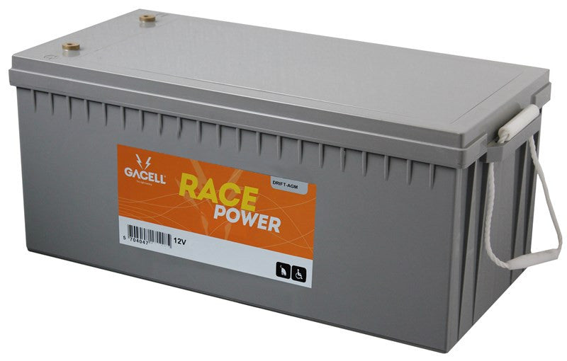 12 volt 226 ah AGM forbrugsbatteri race power Gacell batterier